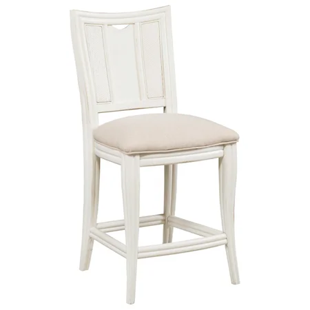 Barstool with Full Back and Upholstered Seat